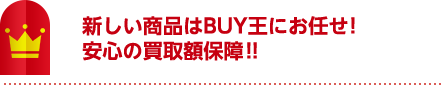 新しい商品はBUY王にお任せ!安心の買取額保障!!