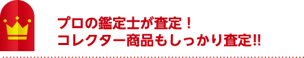 プロの鑑定士が査定！コレクター商品もしっかり査定!!