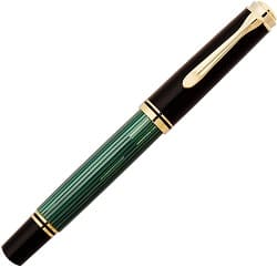 ペリカン 万年筆 F 細字 緑縞 スーベレーン M400